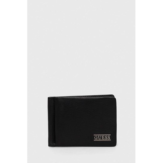 Guess portfel skórzany NEW BOSTON męski kolor czarny SMNEBR LEA23 ze sklepu ANSWEAR.com w kategorii Portfele męskie - zdjęcie 169482403