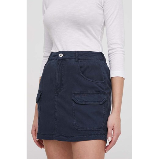 Pepe Jeans spódnica TARA kolor granatowy mini prosta PL901102 ze sklepu ANSWEAR.com w kategorii Spódnice - zdjęcie 169482421