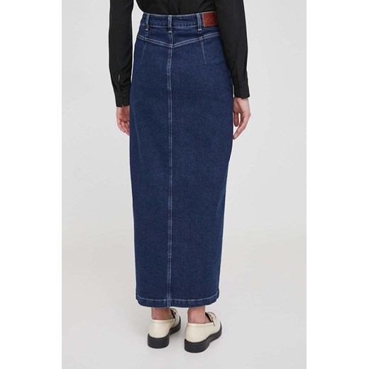 Pepe Jeans spódnica jeansowa kolor granatowy maxi prosta Pepe Jeans M ANSWEAR.com