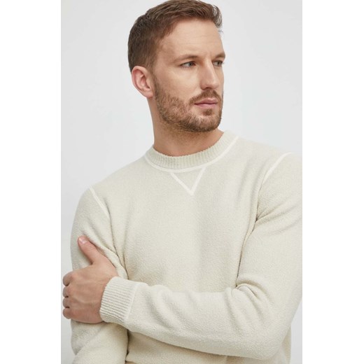 BOSS sweter męski kolor beżowy 50506048 ze sklepu ANSWEAR.com w kategorii Swetry męskie - zdjęcie 169482454