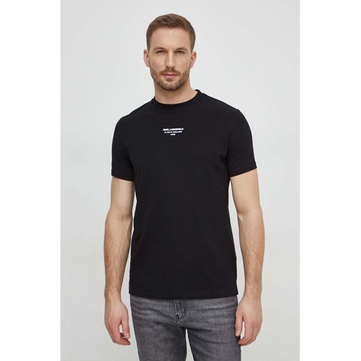 Karl Lagerfeld t-shirt męski kolor czarny z nadrukiem ze sklepu ANSWEAR.com w kategorii T-shirty męskie - zdjęcie 169482792