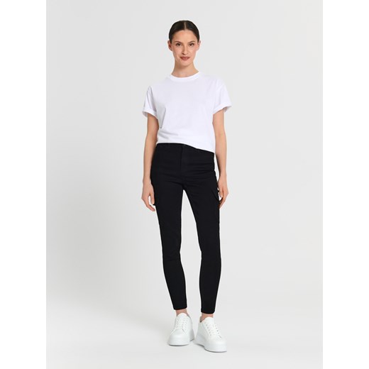 Sinsay - Jeansy skinny mid waist - czarny Sinsay 32 Sinsay