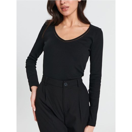 Sinsay - Bluzka z długimi rękawami - czarny ze sklepu Sinsay w kategorii Bluzki damskie - zdjęcie 169483743