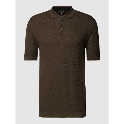 Koszulka polo o kroju slim fit z fakturowanym wzorem model ‘Flavio’ ze sklepu Peek&Cloppenburg  w kategorii T-shirty męskie - zdjęcie 169484282