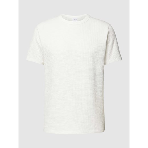 T-shirt z fakturowanym wzorem model ‘SANDER’ Selected Homme XXL Peek&Cloppenburg 