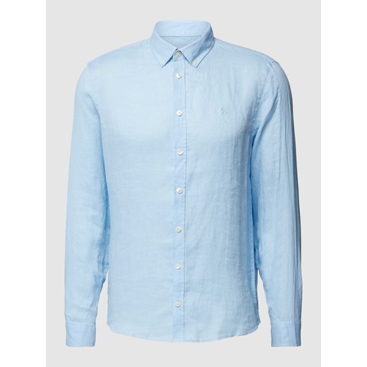 Koszula z lnu z kołnierzykiem typu button down ze sklepu Peek&Cloppenburg  w kategorii Koszule męskie - zdjęcie 169484844