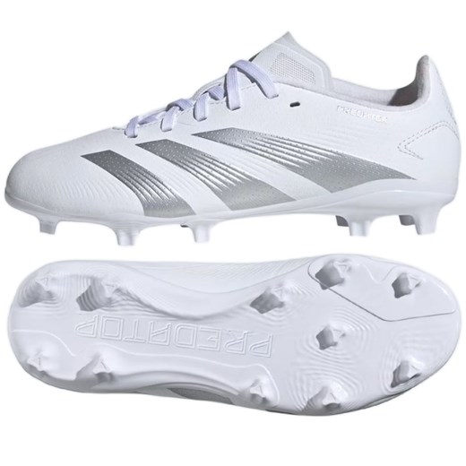 Buty piłkarskie adidas Predator League L Jr Fg IG7749 białe ze sklepu ButyModne.pl w kategorii Buty sportowe dziecięce - zdjęcie 169486862