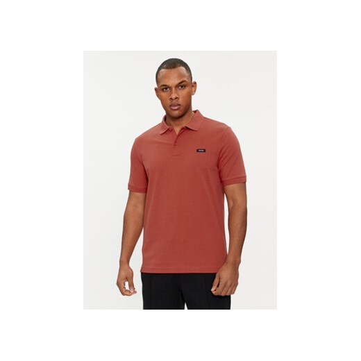 Calvin Klein Polo K10K111196 Czerwony Slim Fit ze sklepu MODIVO w kategorii T-shirty męskie - zdjęcie 169491792