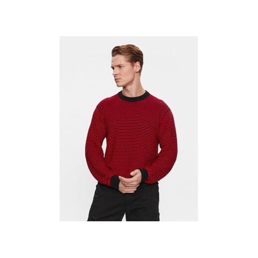 Hugo Sweter Sonderson 50500007 Czerwony Regular Fit ze sklepu MODIVO w kategorii Swetry męskie - zdjęcie 169493913