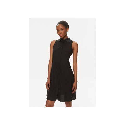 Calvin Klein Jeans Sukienka koszulowa J20J223057 Czarny Regular Fit ze sklepu MODIVO w kategorii Sukienki - zdjęcie 169494044