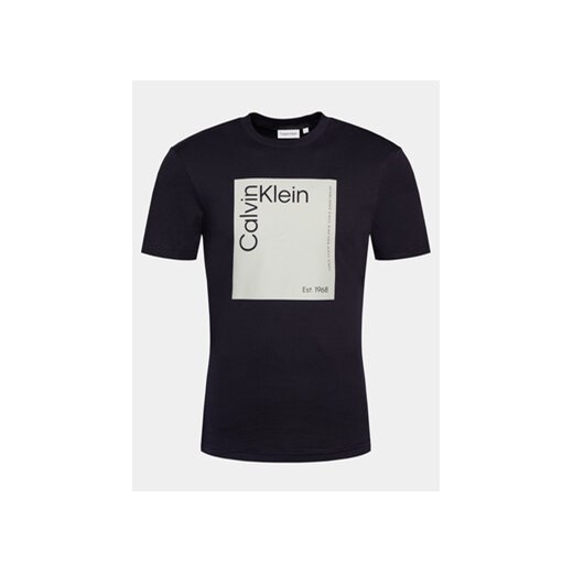 Calvin Klein T-Shirt Square Logo K10K112503 Granatowy Regular Fit Calvin Klein S MODIVO