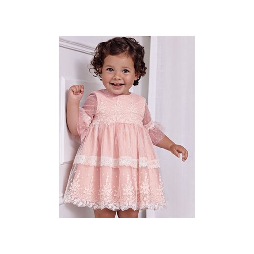 Abel & Lula Sukienka elegancka 5014 Różowy Regular Fit ze sklepu MODIVO w kategorii Sukienki niemowlęce - zdjęcie 169501052