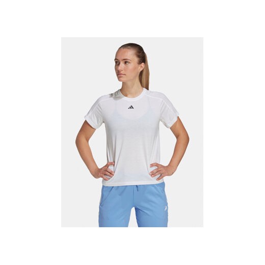 adidas Koszulka techniczna Train Essentials HR7796 Biały Regular Fit ze sklepu MODIVO w kategorii Bluzki damskie - zdjęcie 169501103