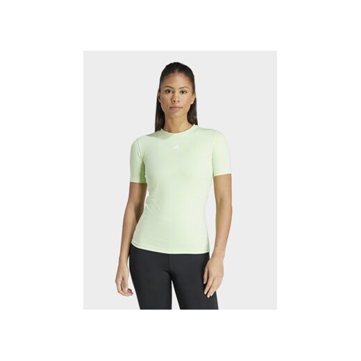 adidas Koszulka techniczna Techfit Training IT6742 Zielony Slim Fit ze sklepu MODIVO w kategorii Bluzki damskie - zdjęcie 169501142
