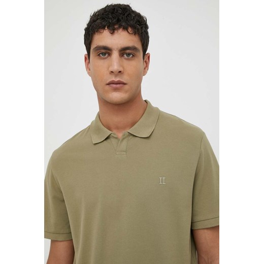 Les Deux polo bawełniane kolor zielony gładki ze sklepu ANSWEAR.com w kategorii T-shirty męskie - zdjęcie 169504473