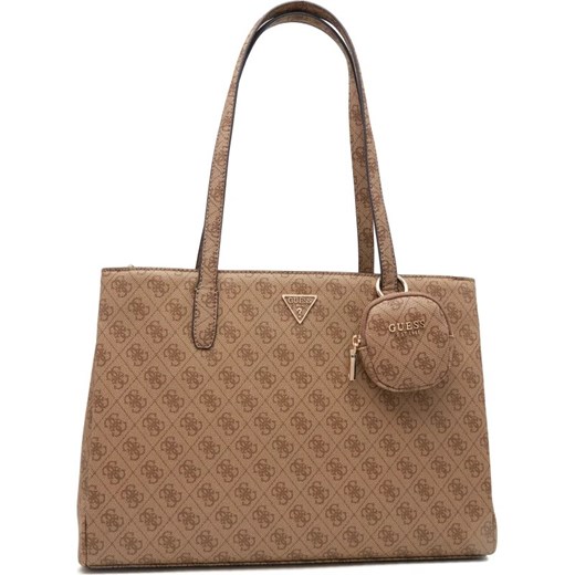Guess shopper bag elegancka duża ze skóry ekologicznej matowa z breloczkiem na ramię 