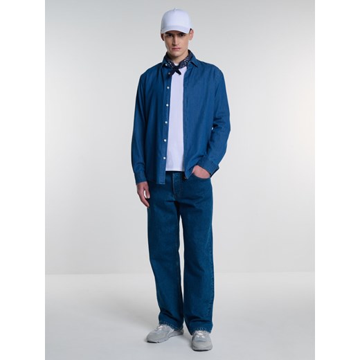 Koszula męska jeansowa niebieska Jansori 300 ze sklepu Big Star w kategorii Koszule męskie - zdjęcie 169515624
