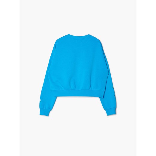 Cropp - Niebieska bluza z nadrukami - niebieski Cropp S okazyjna cena Cropp