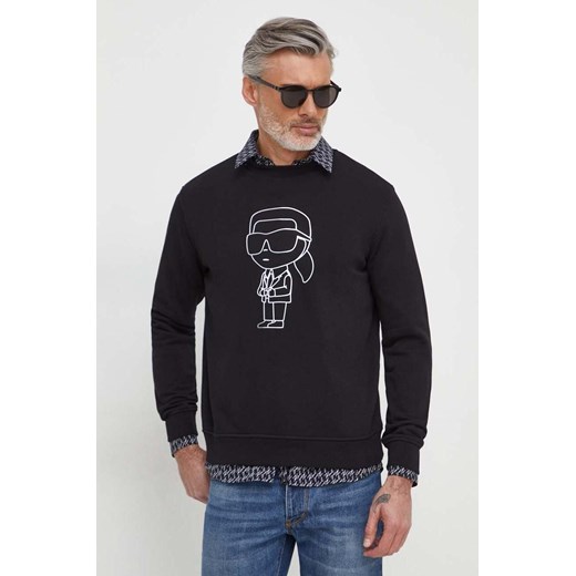 Karl Lagerfeld bluza męska kolor czarny z nadrukiem ze sklepu ANSWEAR.com w kategorii Bluzy męskie - zdjęcie 169518800