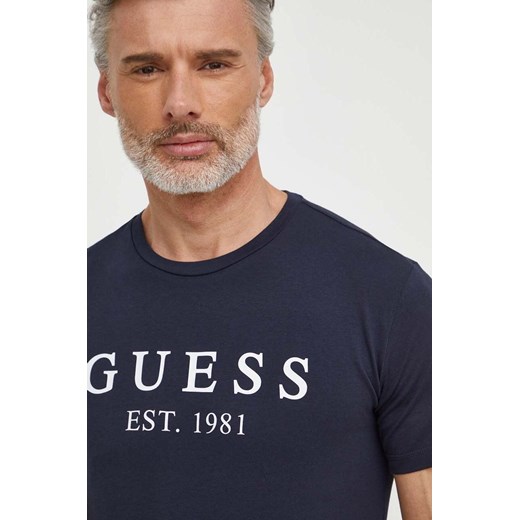 Granatowy t-shirt męski Guess 