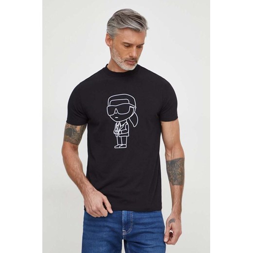 Karl Lagerfeld t-shirt męski kolor czarny z nadrukiem ze sklepu ANSWEAR.com w kategorii T-shirty męskie - zdjęcie 169519122