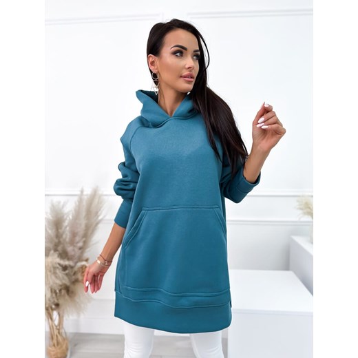 Turkusowa Bluza Oversize Modnakiecka.pl 2XL/3XL ModnaKiecka.pl