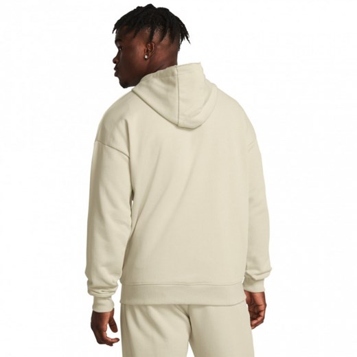 Męska bluza treningowa rozpinana z kapturem Under Armour Project Rock Hwt Terry FZ - kremowa ze sklepu Sportstylestory.com w kategorii Bluzy męskie - zdjęcie 169522064