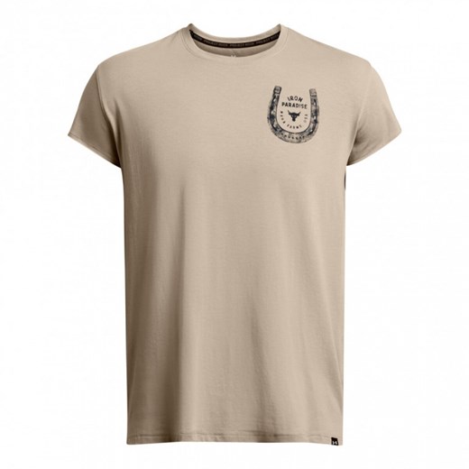 Męska koszulka treningowa Under Armour Project Rock Bal Cap Sleeve T - beżowa Under Armour S Sportstylestory.com