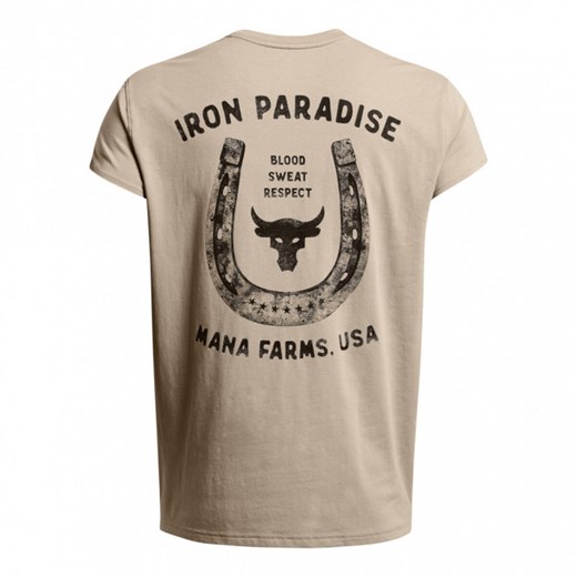 Męska koszulka treningowa Under Armour Project Rock Bal Cap Sleeve T - beżowa Under Armour L Sportstylestory.com
