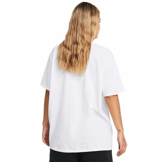 Damski t-shirt z nadrukiem Under Armour UA HW Embroid Patch Bfoss SS - biały ze sklepu Sportstylestory.com w kategorii Bluzki damskie - zdjęcie 169522493