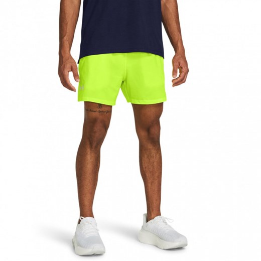 Męskie spodenki do biegania Under Armour UA Launch 5\'\' Short - zielone ze sklepu Sportstylestory.com w kategorii Spodenki męskie - zdjęcie 169522630