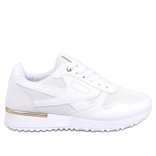Sneakersy damskie Agassi White białe ze sklepu ButyModne.pl w kategorii Buty sportowe damskie - zdjęcie 169525160