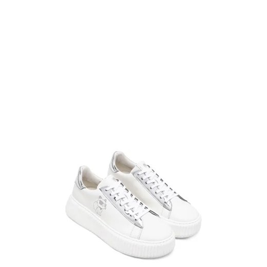 Buty sportowe damskie Karl Lagerfeld sneakersy białe z tkaniny sznurowane 