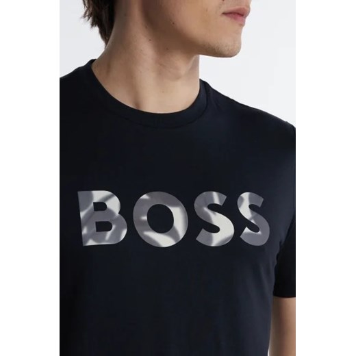 T-shirt męski BOSS HUGO z krótkim rękawem czarny bawełniany