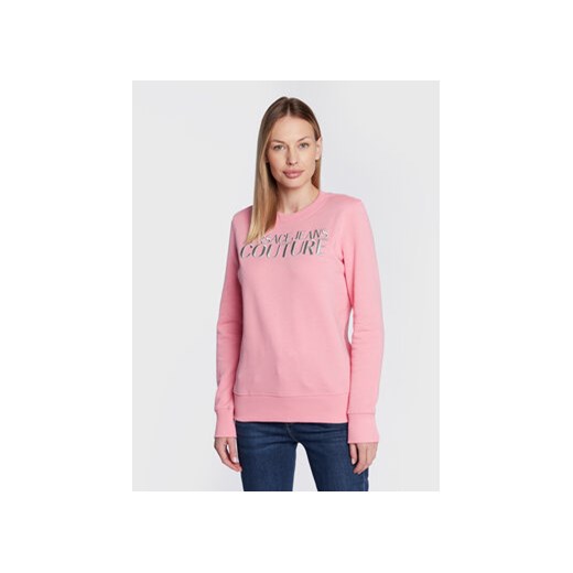 Versace Jeans Couture Bluza Logo 73HAIT01 Różowy Regular Fit ze sklepu MODIVO w kategorii Bluzy damskie - zdjęcie 169529483