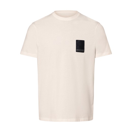 Armani Exchange Koszulka męska Mężczyźni Bawełna écru jednolity ze sklepu vangraaf w kategorii T-shirty męskie - zdjęcie 169530081
