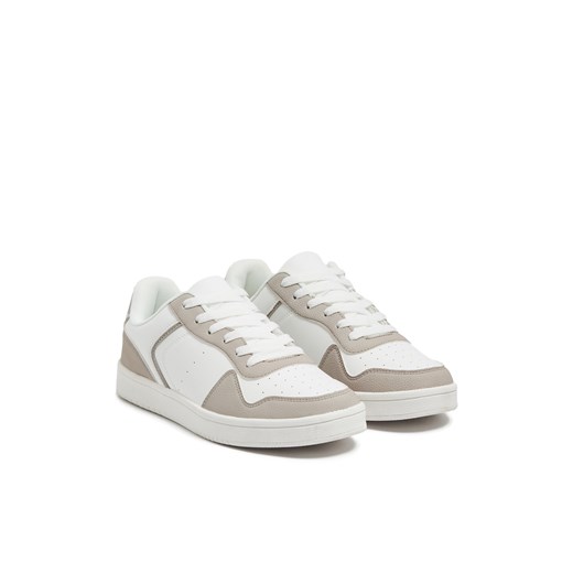 Cropp - Biało-beżowe sneakersy - kremowy Cropp 37 Cropp