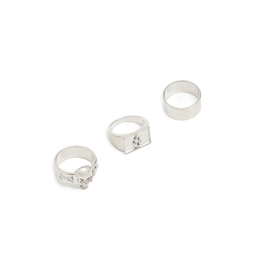 Cropp - 3 pack pierścionków - srebrny ze sklepu Cropp w kategorii Pierścionki - zdjęcie 169531312