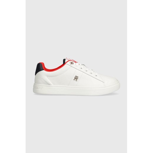 Tommy Hilfiger sneakersy skórzane ESSENTIAL ELEVATED COURT SNEAKER kolor biały FW0FW07685 ze sklepu ANSWEAR.com w kategorii Trampki damskie - zdjęcie 169532384