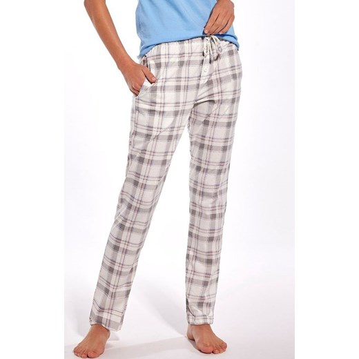 Spodnie piżamowe damskie długie w kratkę 690/39, Kolor śmietankowy, Rozmiar S, Cornette ze sklepu Intymna w kategorii Piżamy damskie - zdjęcie 169533744
