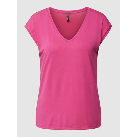 T-shirt z dekoltem w serek model ‘KAMALA’ ze sklepu Peek&Cloppenburg  w kategorii Bluzki damskie - zdjęcie 169534181