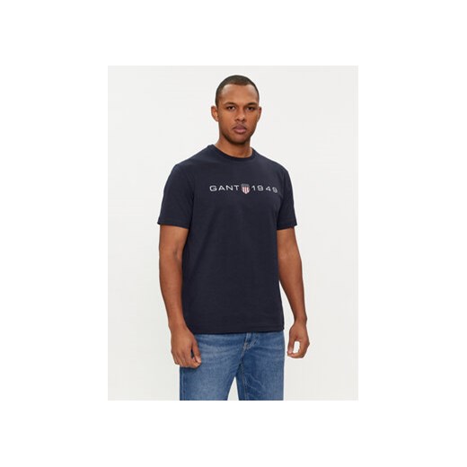 Gant T-Shirt Graphic 2003242 Granatowy Regular Fit ze sklepu MODIVO w kategorii T-shirty męskie - zdjęcie 169536060