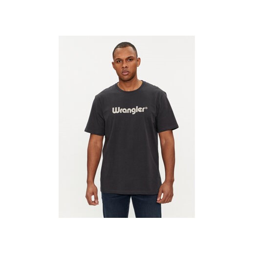 Wrangler T-Shirt Logo 112350526 Czarny Regular Fit ze sklepu MODIVO w kategorii T-shirty męskie - zdjęcie 169536934