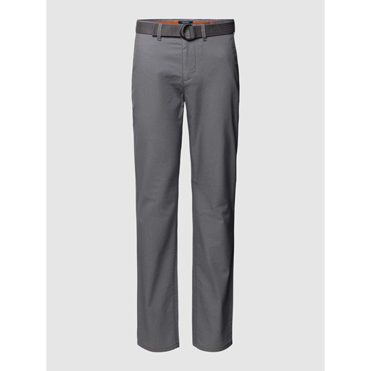 Spodnie materiałowe o kroju slim fit z fakturowanym wzorem ze sklepu Peek&Cloppenburg  w kategorii Spodnie męskie - zdjęcie 169540712