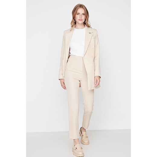 trendyol Spodnie w kolorze beżowym ze sklepu Limango Polska w kategorii Spodnie damskie - zdjęcie 169541093