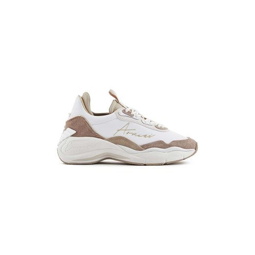 Emporio Armani sneakersy skórzane kolor biały X3X215 XR120 C674 ze sklepu ANSWEAR.com w kategorii Buty sportowe damskie - zdjęcie 169544361