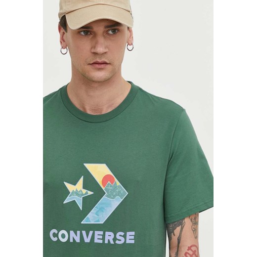 T-shirt męski Converse z krótkimi rękawami w nadruki 