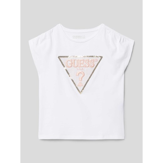 T-shirt z cekinowym obszyciem ze sklepu Peek&Cloppenburg  w kategorii Bluzki dziewczęce - zdjęcie 169557784