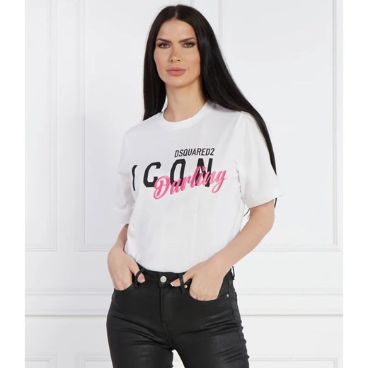 Dsquared2 T-shirt | Regular Fit ze sklepu Gomez Fashion Store w kategorii Bluzki damskie - zdjęcie 169564971