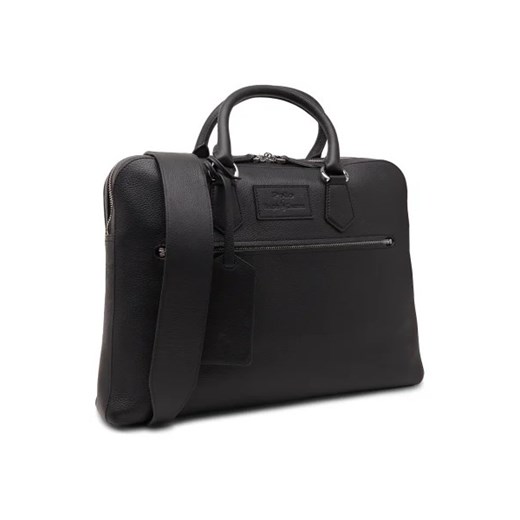 Polo Ralph Lauren torba na laptopa czarna skórzana 
